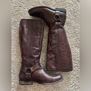 Frye Dark Brown Phillip Harness Boots Riding Boots